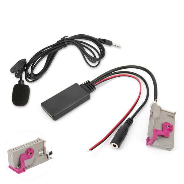 Bluetoothadapter för bilstereo, bakåtkompatibel handsfree-mikrofon Plug and Play-installation Bluetooth 5.0-protokoll Premium ABS-material DSD