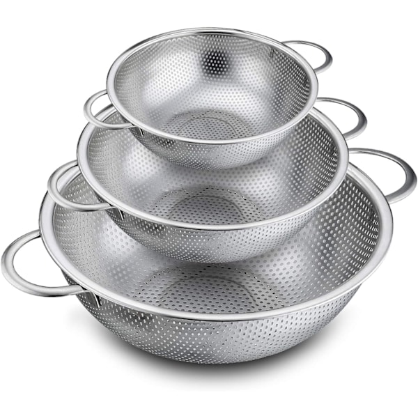 Professionella Mesh-korgar, Rostfritt Stål Set För Matlagningsentusiaster, Spegelpolerad Finish, Praktisk Förvaring i Varandra, Hälsosamt För Daglig Användning