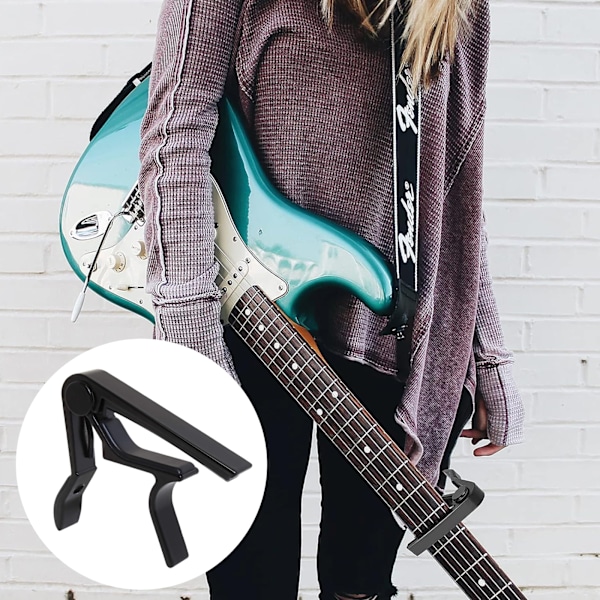 Professionell Capo, Snabbfäste Gitarrklämma för Exakt Tryck & Spänning, Lämplig för Akustiska, Elektriska Gitarrer, Ukulele, Banjo, Bas,