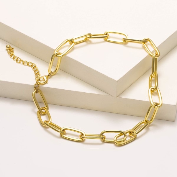 Guld kæde halskæde til kvinder Damer Dainty og Chunky Chain Lin