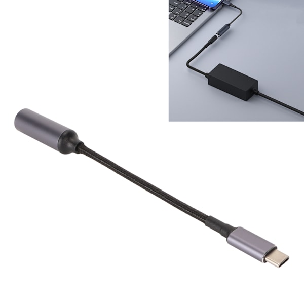 DC 5,5mmx1,7mm till Typ C Strömkabel Hona till Hane 100W PD Laddningskabel med Identifieringschip för Telefon Surfplatta