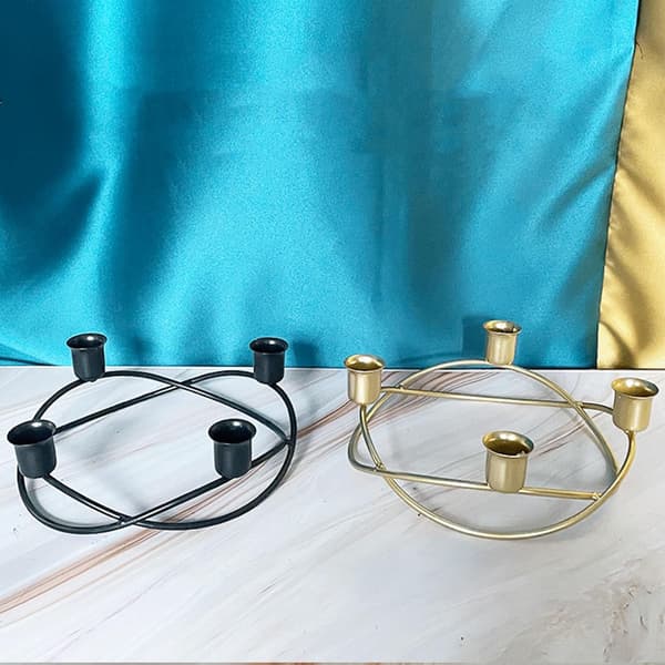 Konisk Adventslys, Julelysring for Julefeiringer, Rustbestandig Jernkonstruksjon med Solid og Stabil Base, Elegant Gull