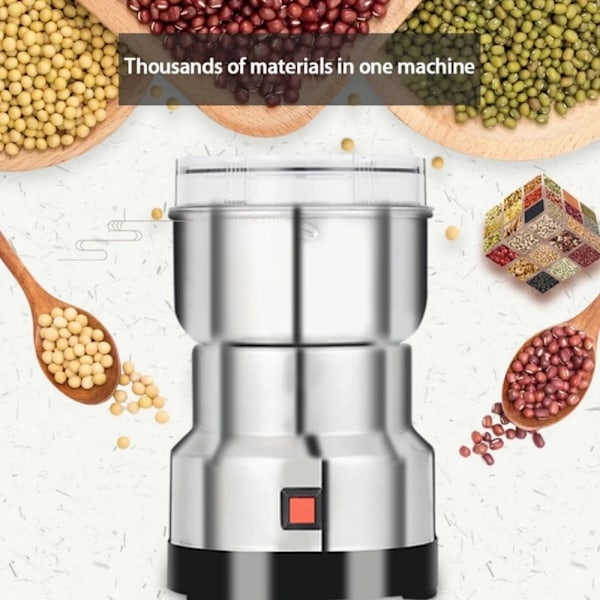 Kryddkvarn, Elektrisk Kaffekvarn, Multifunktionell för Olika Torra Ingredienser, Kompakt och Portabel Design med Tydligt Visningsfönster, Enkel