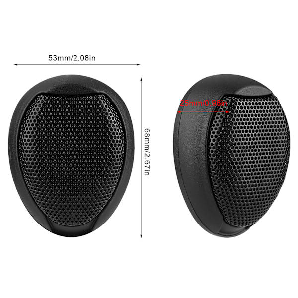 10W Mini Bilhøjttaler Audio Rund Klæbende Højttaler Bilhøjttaler med Lim (Sort)