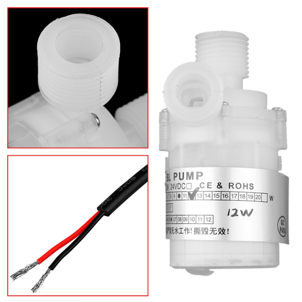 Ultraljudsstyst Mini DC 12V 12W Vit Livsmedelsklassad Borstlös Submersible Vattenpump 3.5m Lyft Höjd