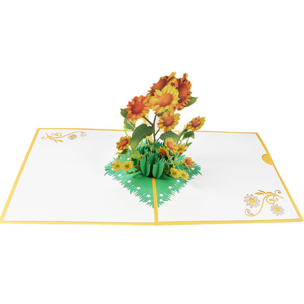 Håndlaget Flower 3d-kort, Pop up-blomsterkort, gratulasjonskort