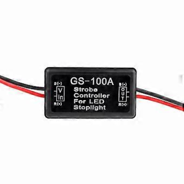 2 stk. Flash Strobe Controller Flasher Modul for LED Bremselys Baklys Stopplys
