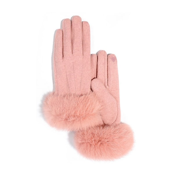 Vinterhandskar för kvinnor, pekskärm Cashmere Snow Handskar pink