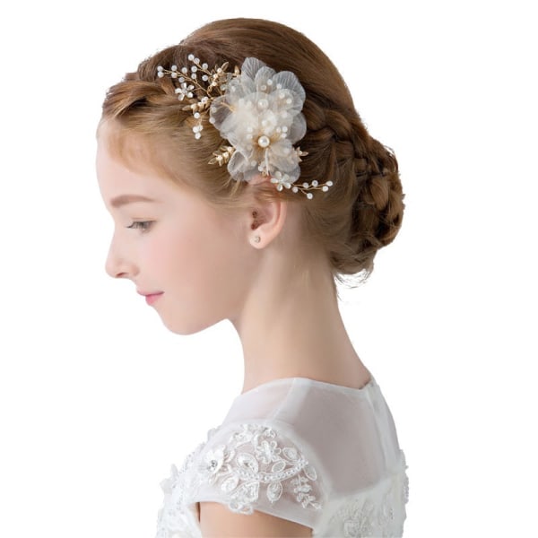 Crystal Bröllop Headpiece Gold Princess Pannband Pearl Bridal