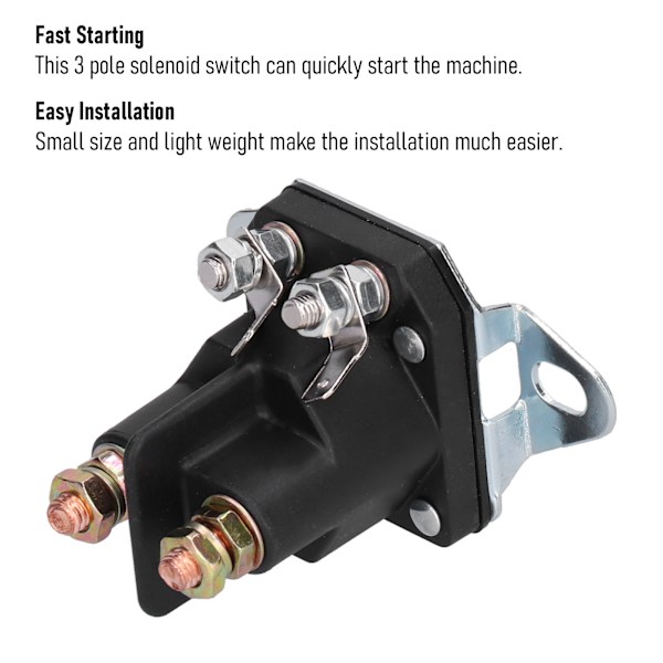 Solenoidbrytare 3-polig Terminal Startrelä 12V för MTD 109946 146154 1753539 AM138497