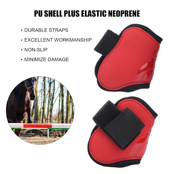Häst Senor Boots Hästridning Fetlock Skydd PU Skal Häst Senor Skydd Boot Röd Bakre M