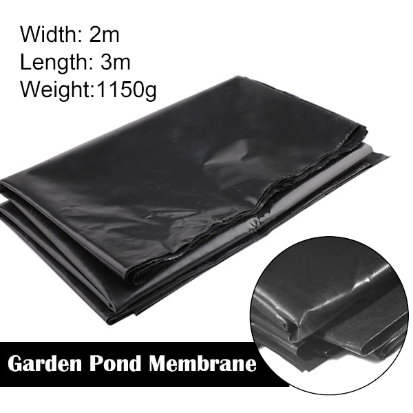 Damfolie för utomhusvattenträdgårdar, fiskdammfolie lätt att använda EPDM gummi vattentät underlag för bäckar fontäner (2M X 3M)
