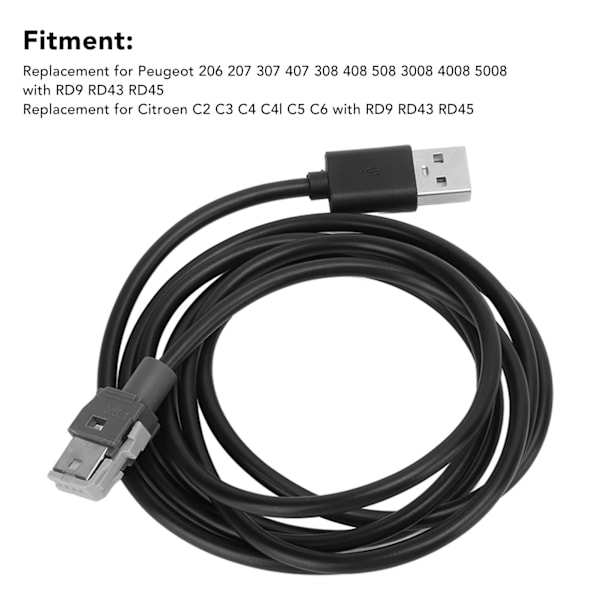 Bilstereo Han USB AUX-kabel Bluetooth-ersättning för Citroen C2 C3 C4 C4l C5 C6 med RD9 RD43 RD45