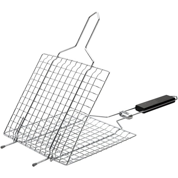 Mångsidig Grillkorg, Hopfällbar Grillkorg i Rostfritt Stål för Utomhusgrillning, Portabel &amp; Diskmaskinsäker, Komplett Grillset för Biff,