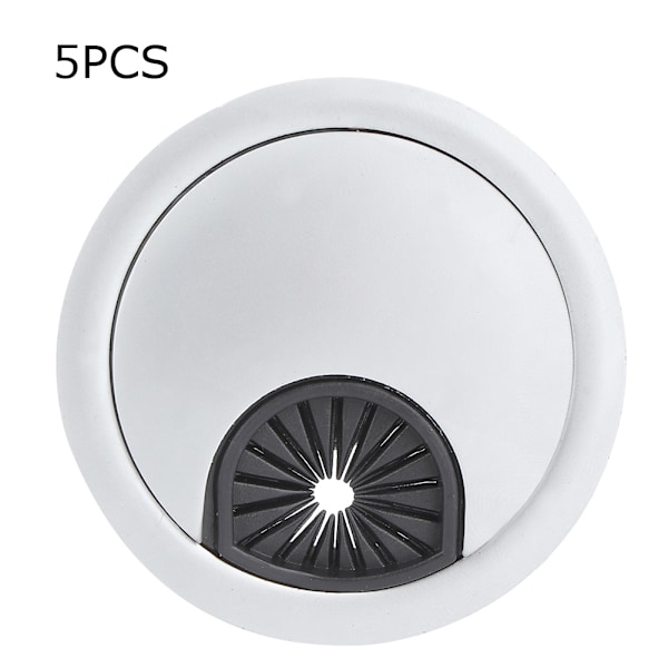 5 stk. Alloy ABS Trådningshul Computer Desk Hul Tråd Grommet Dæksel (Hul Diameter 60mm)