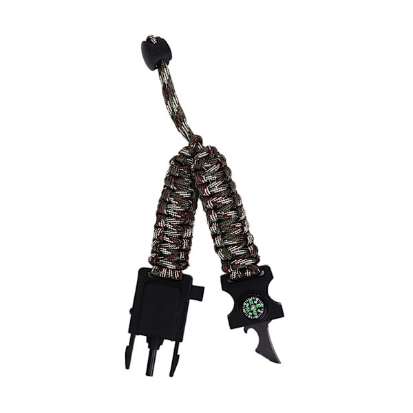 Paracord Armband Justerbart Överlevnadsarmband för Nödsituationer 5 i 1 Multifunktionell Utrustning för Vildmarksäventyr Kamouflage