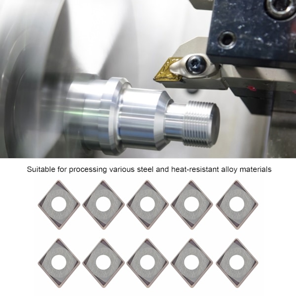 10 stk CNC Dreieinnsats Indekserbar Solid Karbidblad Skjæring CCMT060204‑6018