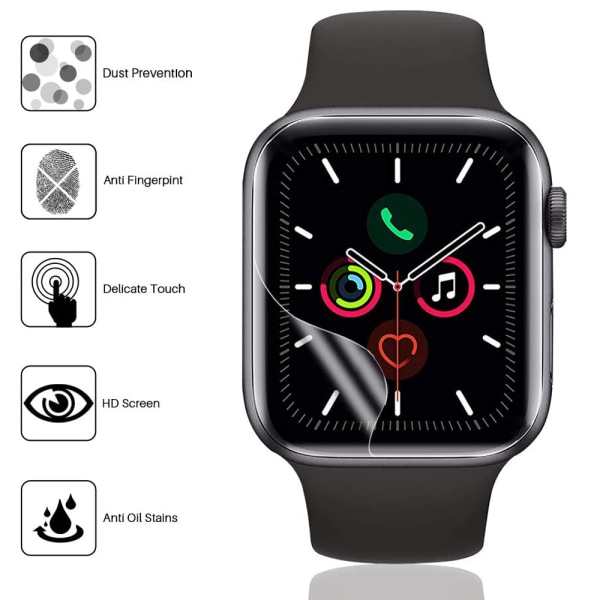 6-pack skärmskydd som är kompatibelt med Apple Watch -serien