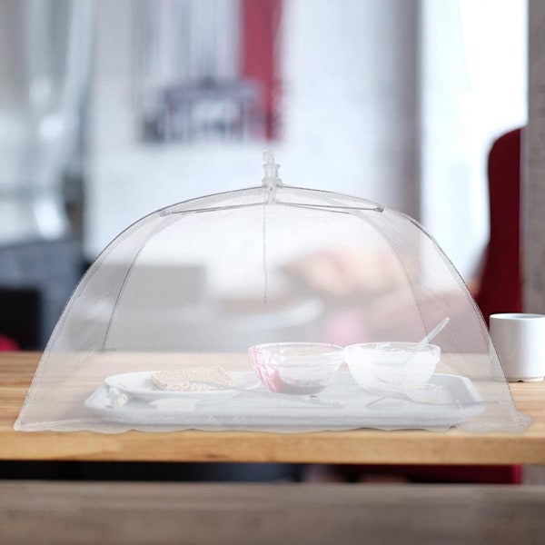 Eleganta Pop-Up Mattskydd i Mesh, Hållbar Barriär Mot Insekter För Ditt Nästa Utomhusäventyr, Vitt Matttält i Mesh Som Skyddar Mot Löv Och