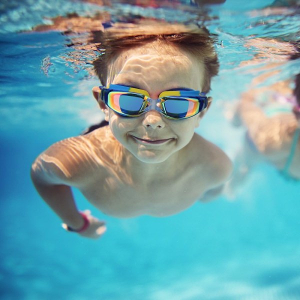 Svømmebriller til børn, Anti-tåge Anti-UV Ungdoms svømmebriller lækker