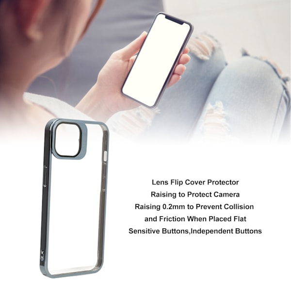 Magnetiskt Telefonskal Slim Stötsäkert Skal med Kameralinsskydd Ställ Hög Transparens PC Hårt Skyddsfodral Blå för Iphone 14