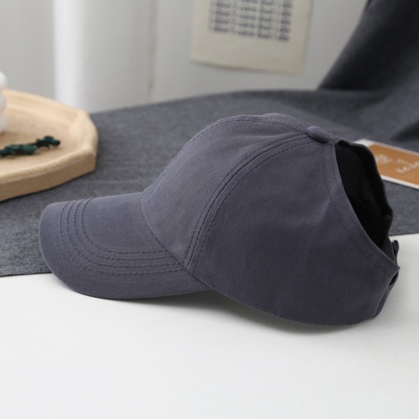 Ponycap Messy Høy Bolle Hestehale Justerbar Bomull Baseball Cap H