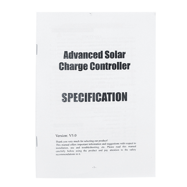 24V 100A Solcelleladeregulering LCD Display PWM Solregulator Monitor