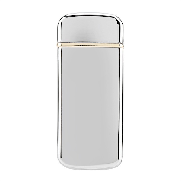 Liten Uppladdningsbar Bärbar LED-Skärm Fingeravtrycks-Tändare i Metall (Silver)