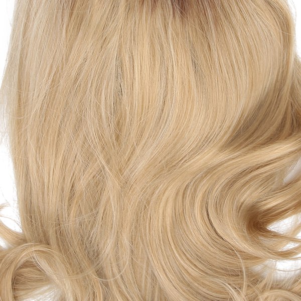 Vågig Blond Curly Corrugerad Syntetisk Peruk Värmebeständig Fiber för Fest Dagligen