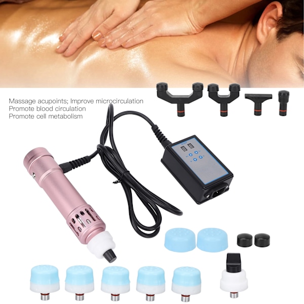 ED Shockwave Massagemaskin 11 Massagehuvuden Smärtlindring Extracorporeal Terapi Enhet Roséguld 100‑240VUK-kontakt