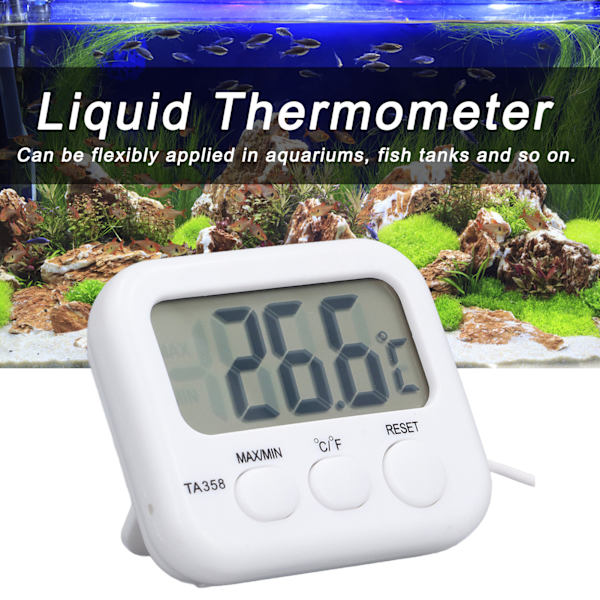 Vattentermometer LCD Digital Display Temperaturmätare för Fisktank Akvarium