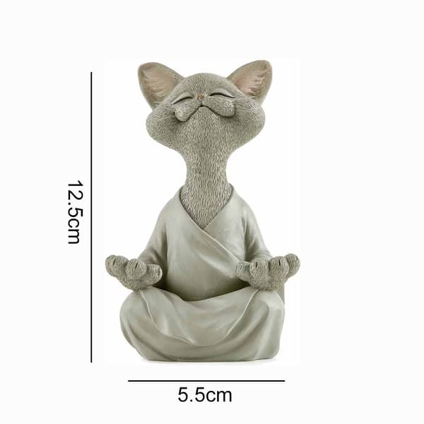 Buddha katt statue meditasjon yoga samleobjekt gave til katteelskere, meditasjonsdekorasjon