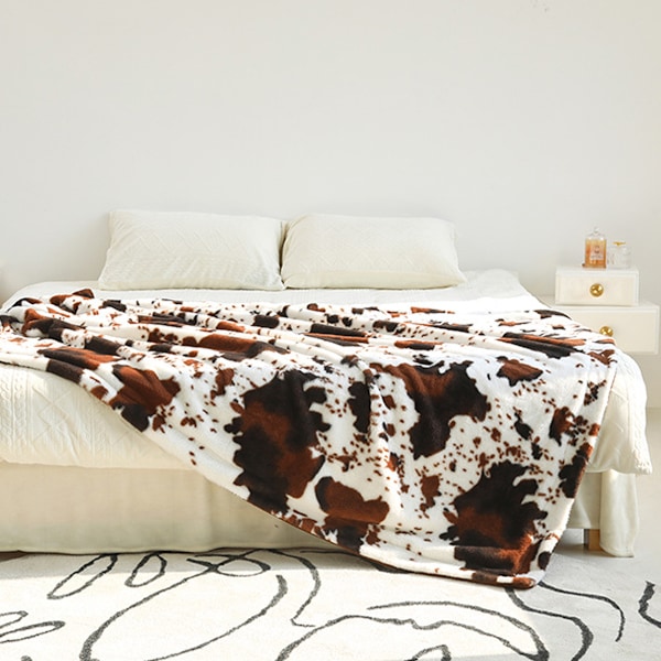 Let  Blødt og Kosteligt  Kø-Print  Tæppe  Gave  Dekoration  50x60inch  Plush  Fuzzy  Tæppe  til  Piger  Drenge  Kvinder  Mænd two-tone