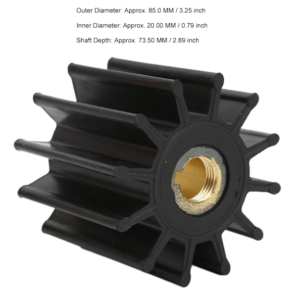 Utenbordsmotor Vannpumpe Impeller 12 Blader OD 85,0 mm/3,25 tommer Erstatning for Cummins 3897337 3916852