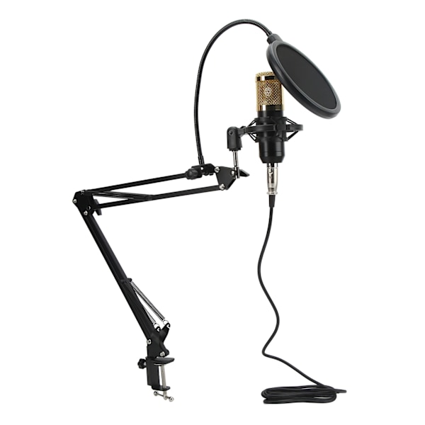 Kondensatormikrofon Ljudkort Set Professionell Studio Mikrofon Kit med Vikbart Armfäste för Inspelning Live Streaming