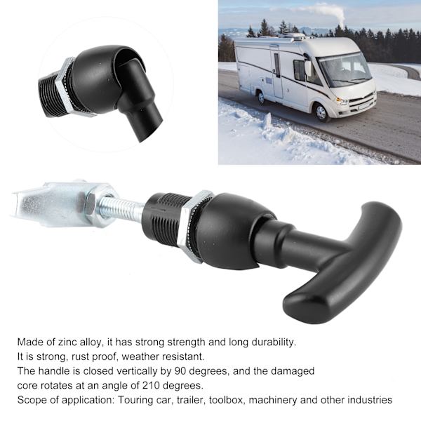 THandle Lås Zink Legering T-Formet Lås Værktøjskasse Auto Tilbehør til Campingvogn Trailer