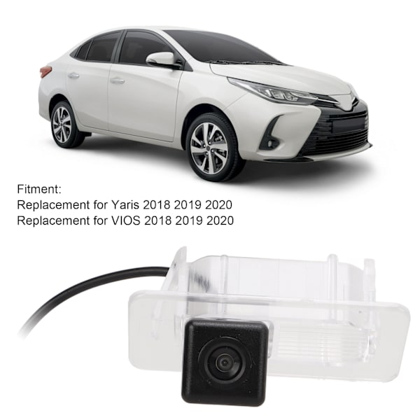 Backkamera för bil, vattentät, bakre vy, backkamera, ersättning för Yaris 2018‑2020