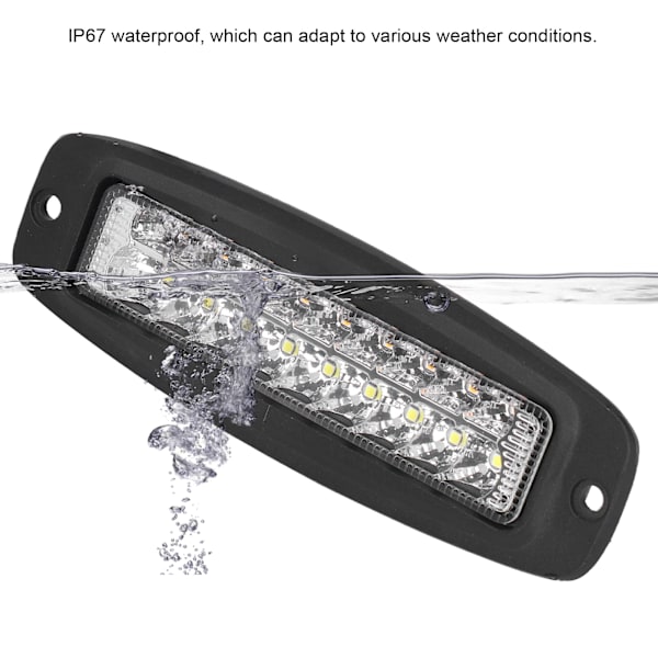 18W LED-varoitusvalo 2800lm Keltainen Valkoinen Valonväri IP67 Vedenkestävä Jeepille, Kuorma-autolle, Autolle, SUV:lle