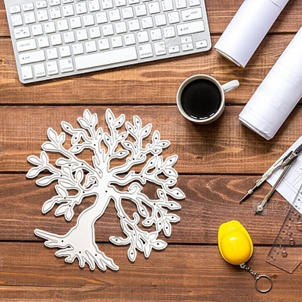 Höstträd Löv Die Cuts, Hantverks Die Cuts för Scrapbooking, Kompatibla med de Flesta Stora Märken av Die-Cutting Maskiner, Lätta att Använda för Skärning