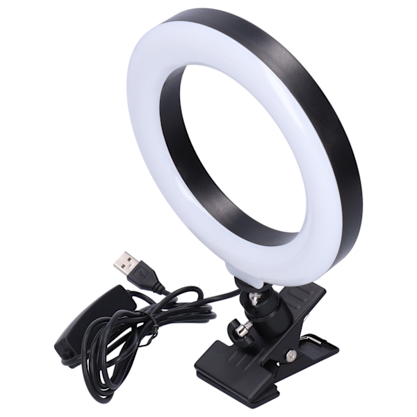 16cm LED USB Sirkellys RGB Fyllingslys med Klemmeholder for Selfie Live Sminke