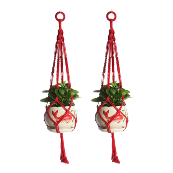 Eleganta Makramé Växthängare, Boho Heminredning Hängande Planteringskärl Med Hög Hållbarhet Och Styrka, Enkel Installation För Inomhus Blomkrukor Hållare