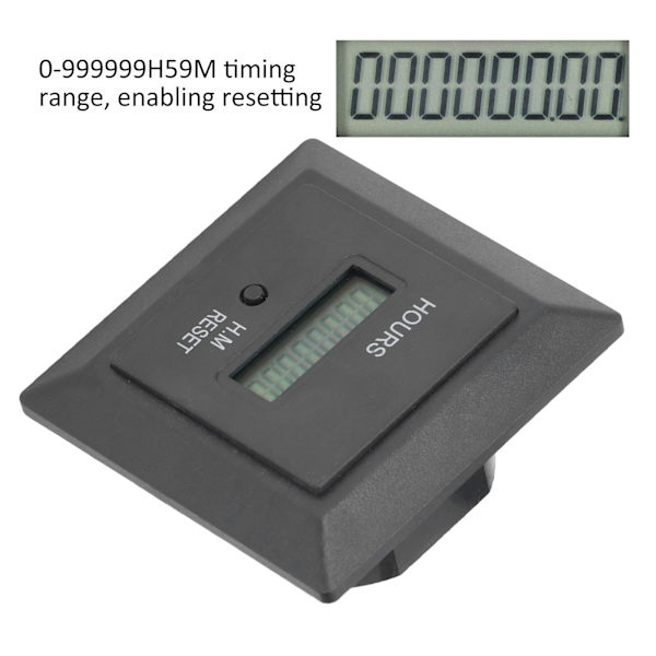 Tidsmåler Digital Display Timer Tidsmåler Måler 0‑999999H 59M til Industri 100‑240V AC