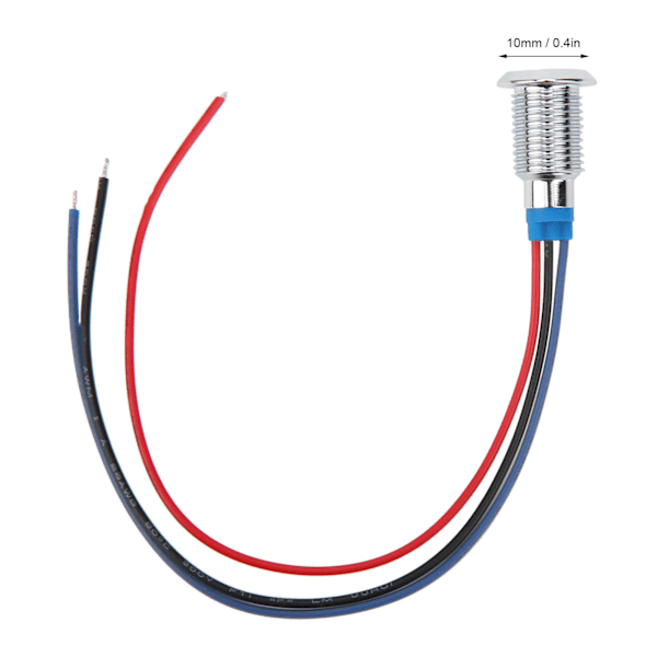 4 Set PreWired Runda LED-lampor Mini Common Anode 2-färgs Indikatorlampor 10mm 110220V (Röd och Blå)