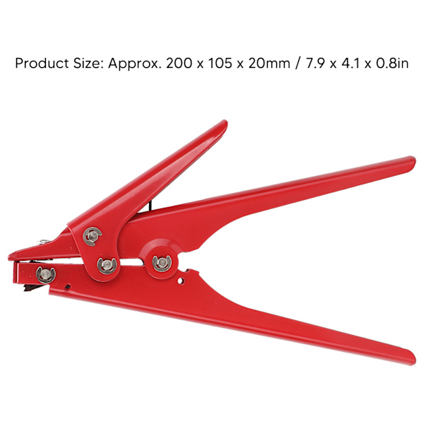 Bärbar Nylon Kabelbindare Justerbar Spänning Plast Zip Tie Fäst- och Klippverktyg Röd