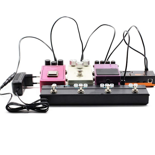 1 till 5 Gitarr Effektpedal Strömförsörjning Splitter 5-vägs Rätvinklig Kontakt Effektpedal Strömkabel