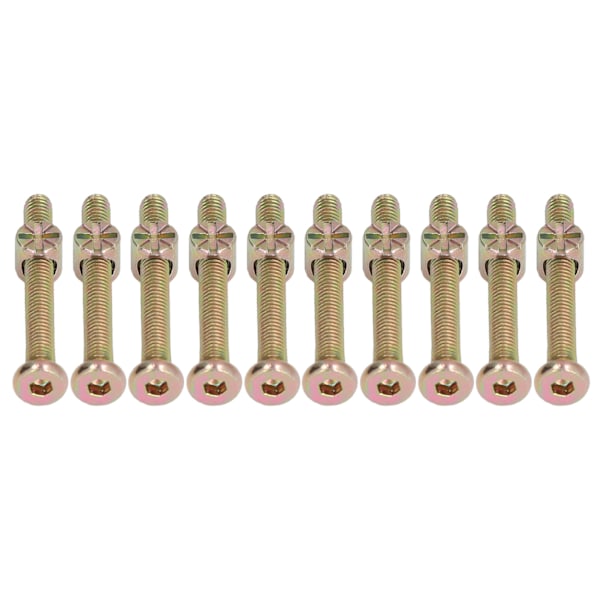 10 Sæt Baby Seng Spjældskruer M6 Galvaniseret Rustfrit Stål Hex Sokkel Hoved Kapselskruer Hardware Sæt til Møbler M6x50mm