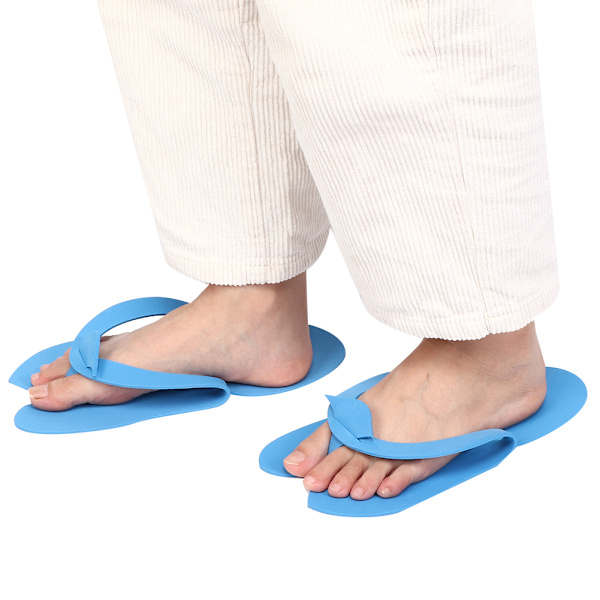 12 Par Spa Pedikyr Tofflor Engångs Nagelkonst Salong Hem Resa Flip Flops 42 (Blå)