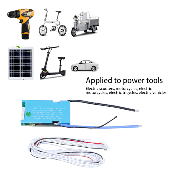 Batteriskyddskort BMS PCB för Ternärt Litiumcellpaket Samma Munbalans 13S 48V30A(10A Laddning)