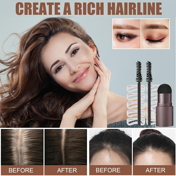Snabb Ögonbrynsstämpel Shaping Kit Naturlig Ögonbrynspulverstämpel Makeup Vattentät Långvarig Ögonbrynsmakeup