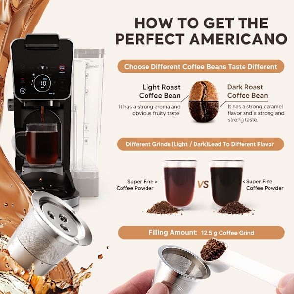 Återanvändbara kaffekapslar i rostfritt stål för din bekvämlighet, högkvalitativa espressokapslar som säkerställer färsk smak, perfekt för Ninja Dual Brew Coffee